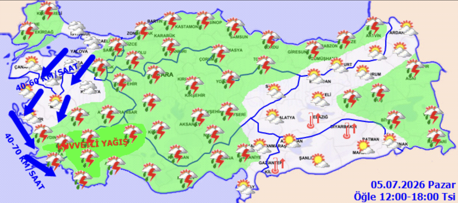 5 Temmuz Pazar Hava Durumu2