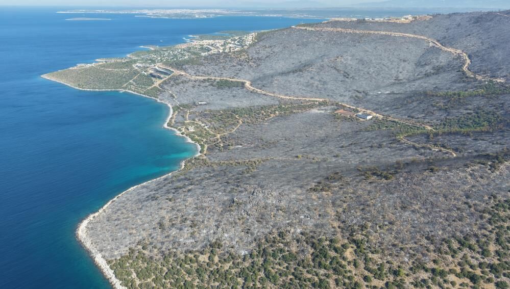 Milas'ta Yangının İzleri Havadan Görüntülendi