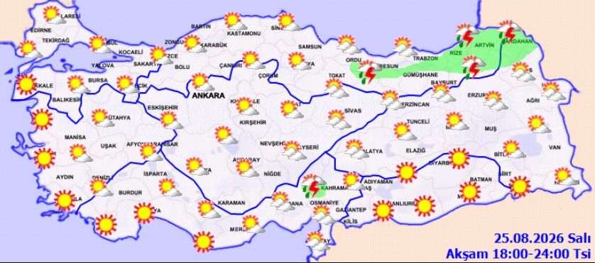 25 Ağustos Türkiye Hava Durumu Yağış Ve Rüzgar Uyarısı (4)