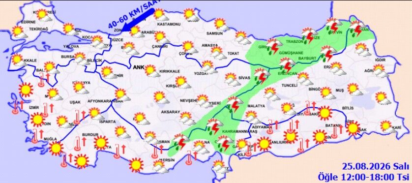 25 Ağustos Türkiye Hava Durumu Yağış Ve Rüzgar Uyarısı (5)