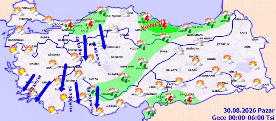 `29 Agustos Hava Durumu Meteorolojiden Siddetli Yagis Uyarisi (3)
