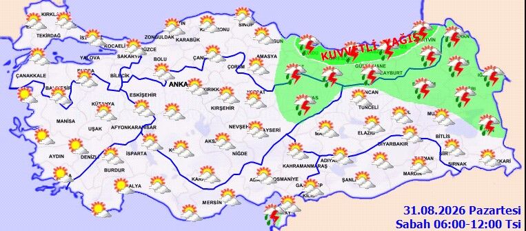 31 Ağustos Türkiye Hava Durumu Kuvvetli Yağış Uyarısı (1)