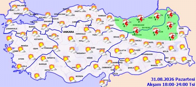 31 Ağustos Türkiye Hava Durumu Kuvvetli Yağış Uyarısı (4)