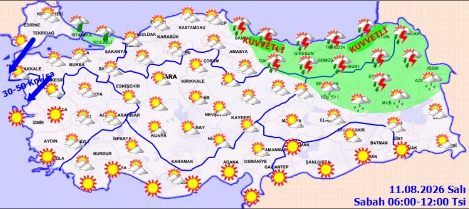 11 Ağustos Türkiye Hava Durumu 5 Il Için Kuvvetli Yağış (1)