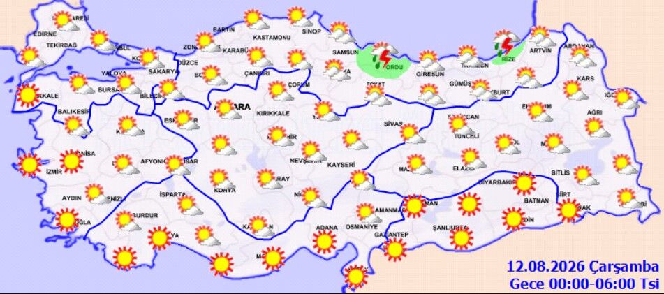 11 Ağustos Türkiye Hava Durumu 5 Il Için Kuvvetli Yağış (3)