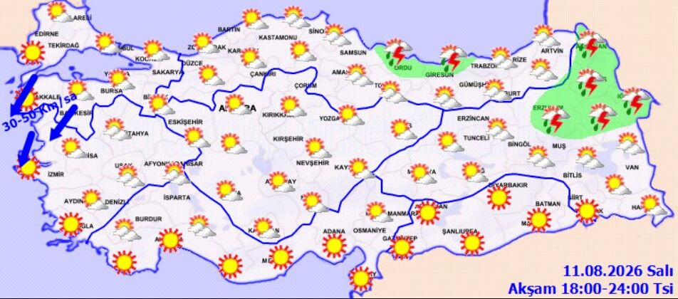 11 Ağustos Türkiye Hava Durumu 5 Il Için Kuvvetli Yağış (4)