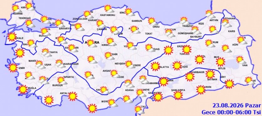 22 Ağustos Cumartesi Türkiye Hava Durumu Yağış Nerede Var (3)