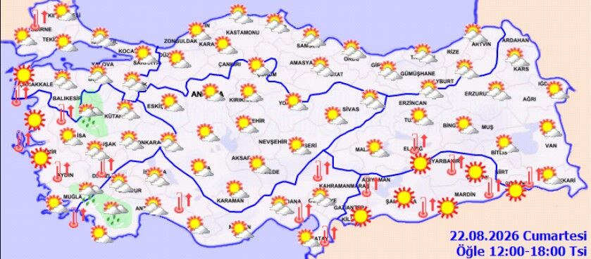 22 Ağustos Cumartesi Türkiye Hava Durumu Yağış Nerede Var (5)