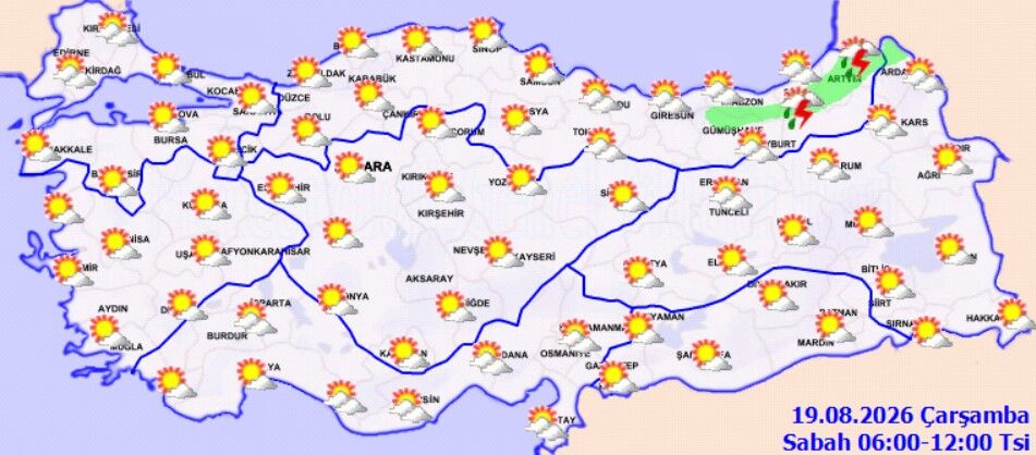 19 Ağustos Türkiye Hava Durumu Yağış Hangi Illerde Etkili Olacak (1)