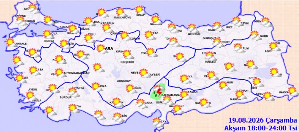 19 Ağustos Türkiye Hava Durumu Yağış Hangi Illerde Etkili Olacak (4)