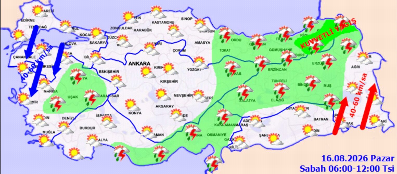 16 Agustos Pazar Hava Durumu Meteoroloji Alarm Verdi.jpg2