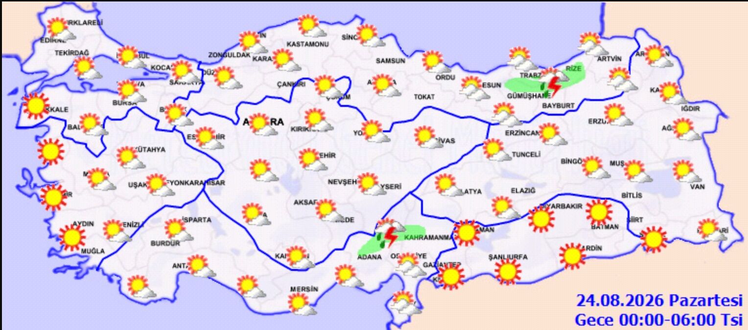 23 Ağustos Hava Durumu: Sıcaklık Artıyor, 4 Bölgeye Uyarı1