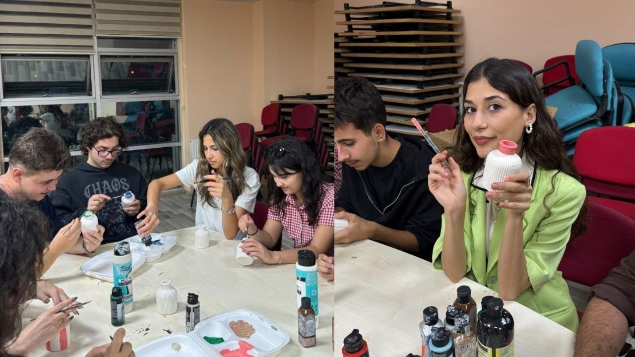 Menteşe’de gençler sanat atölyelerinde eser üretiyor