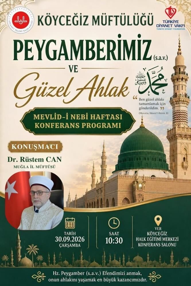 Köyceğiz’de Mevlid I Nebi Haftası Konferansı Düzenlenecek